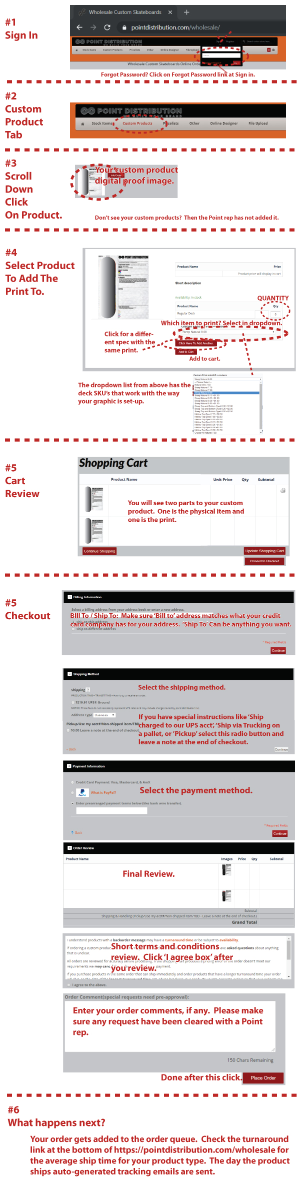 how to order custom skateboard products